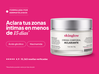 Crema Aclarante para zonas íntimas Skinglow