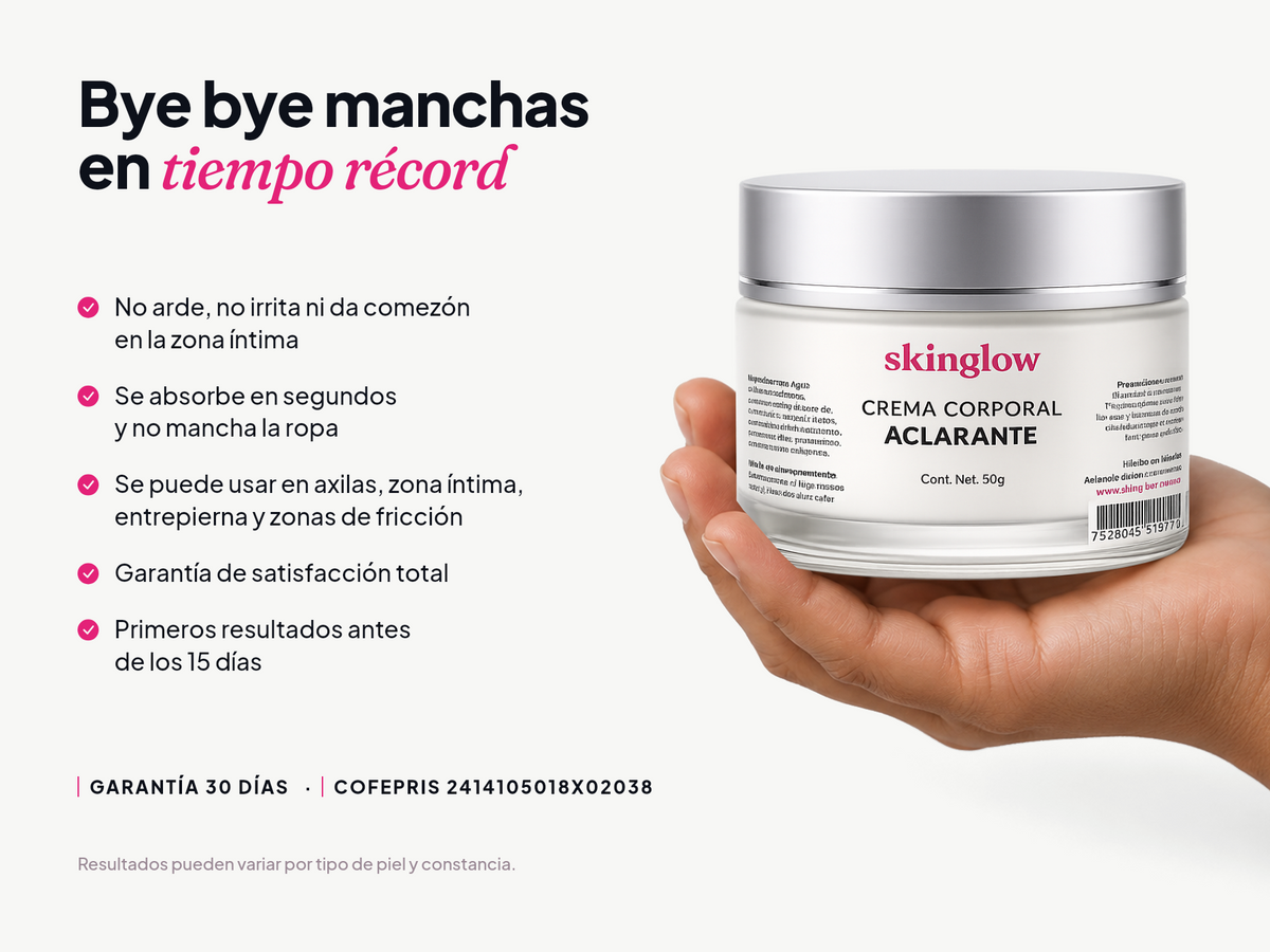 Crema Aclarante para zonas íntimas Skinglow